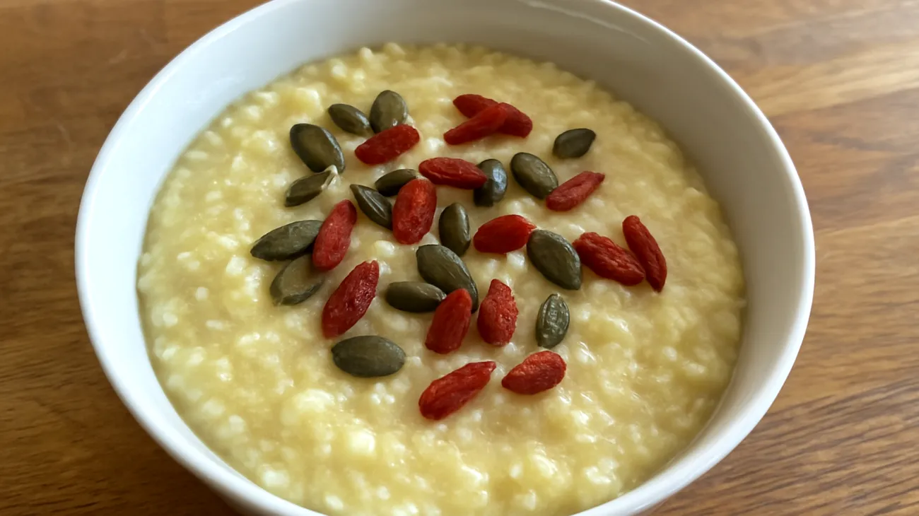 Porridge di miglio con semi di zucca e bacche di goji"