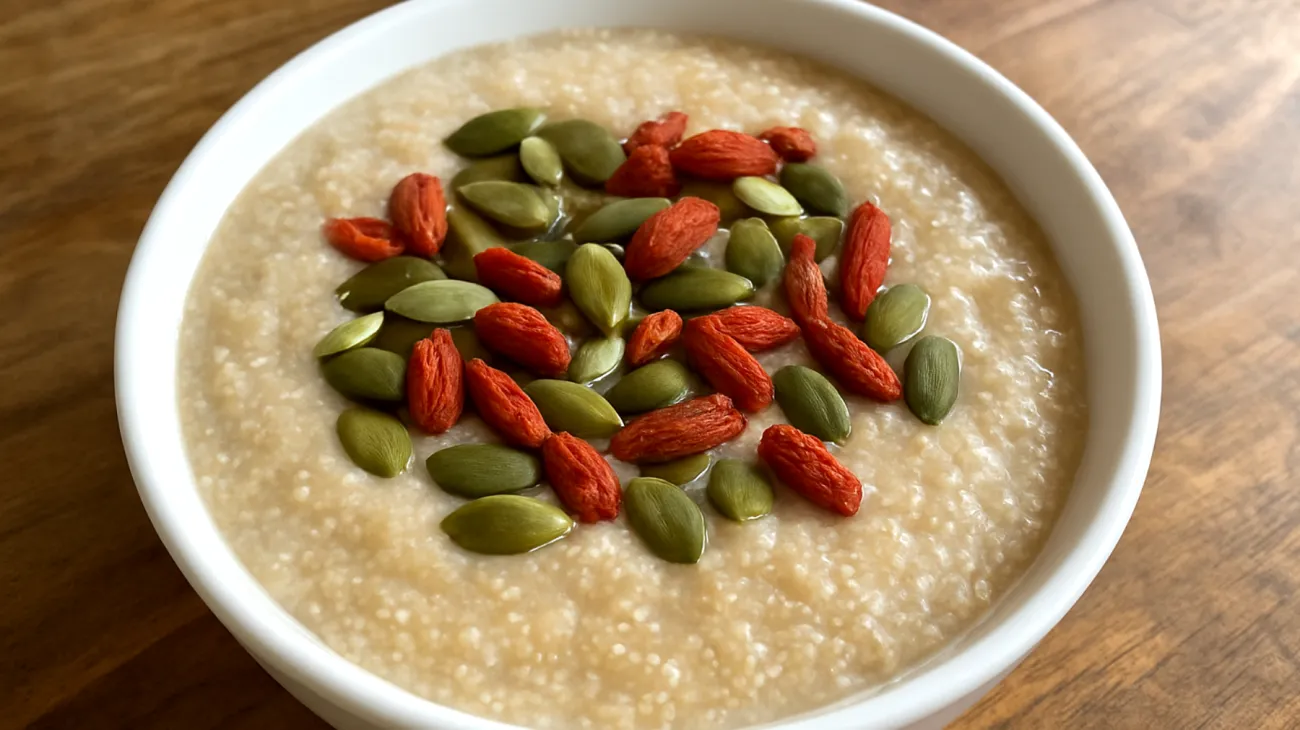 Porridge di amaranto con semi di zucca e bacche di goji"